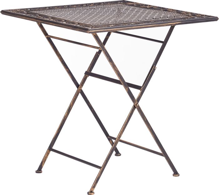 Shumee Stolik ogrodowy metalowy 70 x 70 cm czarny BORMIO