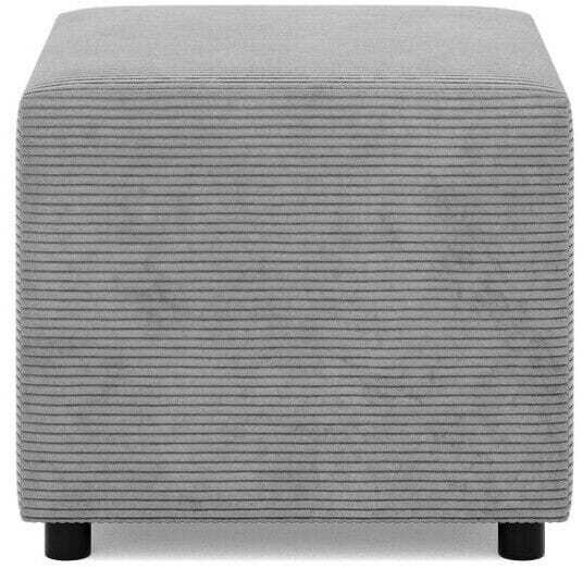 Adams Group Pufa do siedzenia, BLOM, sztruksowy, 51x51x40 cm, jasnoszary