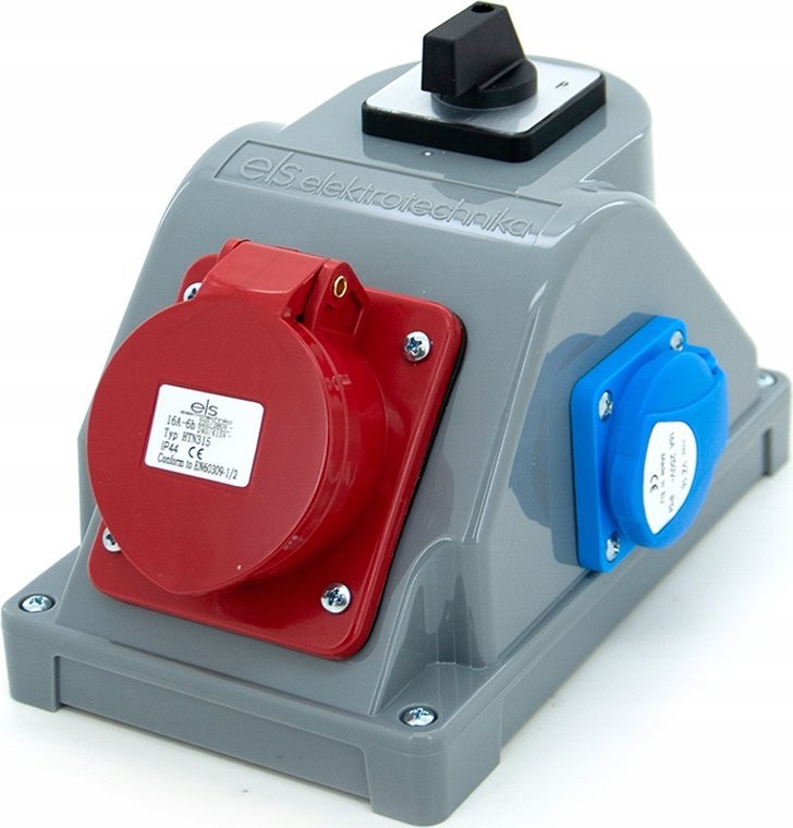 ELS Elektrotechnika Rozdzielnica budowlana typ COMBOPOL 16A/5 + GS 230V + rozłącznik L-0-P, obudowa naścienna / natynkowa, N110LP