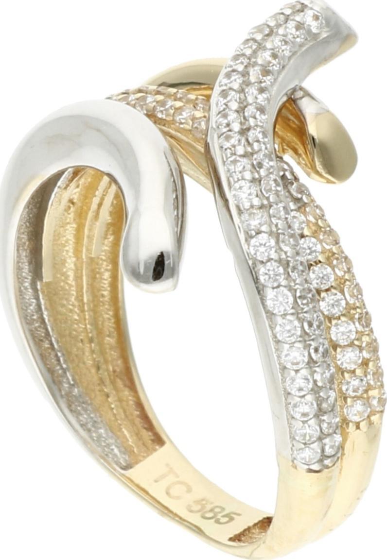 Rosanto Złoty pierścionek z rodowaniem i cyrkoniami roz. 16 585 14k