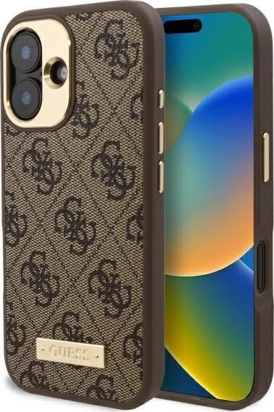 Guess GuessGUHMP16MU4GPRW iPhone 16 Plus 6.7" brązowy/brown hardcase 4G Logo Plate MagSafe