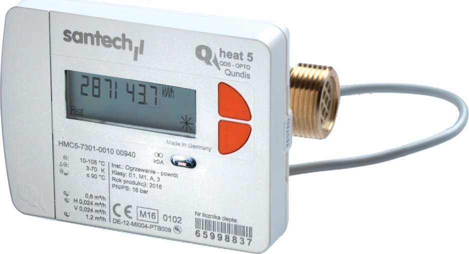Santech Ciepłomierz QHeat5 qp 1,5 m3/h DN15 - zasilanie QH5K-000-00-0