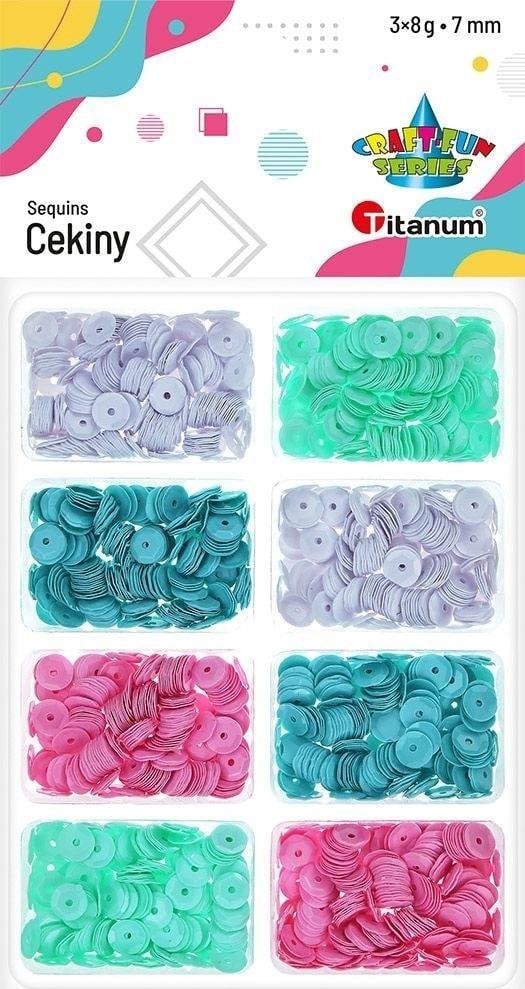 Titanum Cekiny 6mm okr±głe 4 kolorów 8x3g