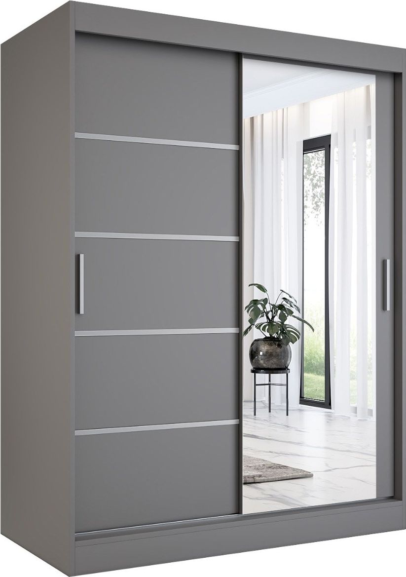 MKPOL Szafa przesuwna MODUO COMFORT 2 150 antracyt z lustrem