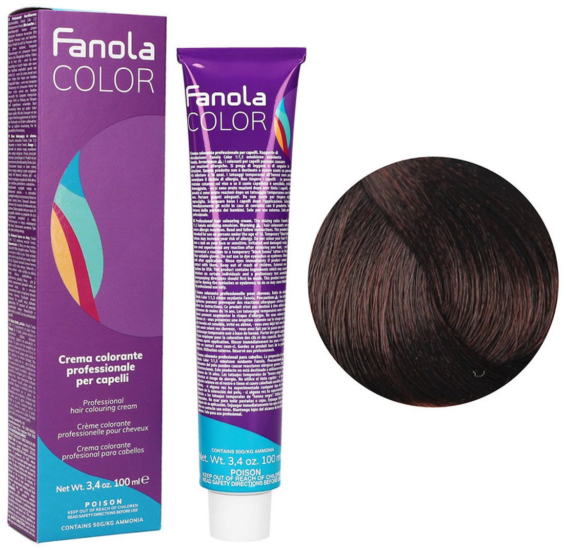 Fanola Color Krem koloryzujący Farba do włosów 100ml Light Chestnut Copper (5.4)