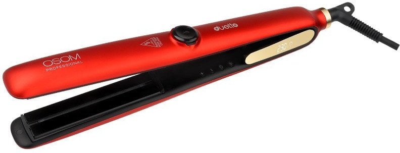 Plaukų tiesintuvas OSOM Professional Duetto Automatic Steam & Infrared Hair Straightener Red OSOMP089RED, su garų ir infraredo funkcijomis, raudonos s