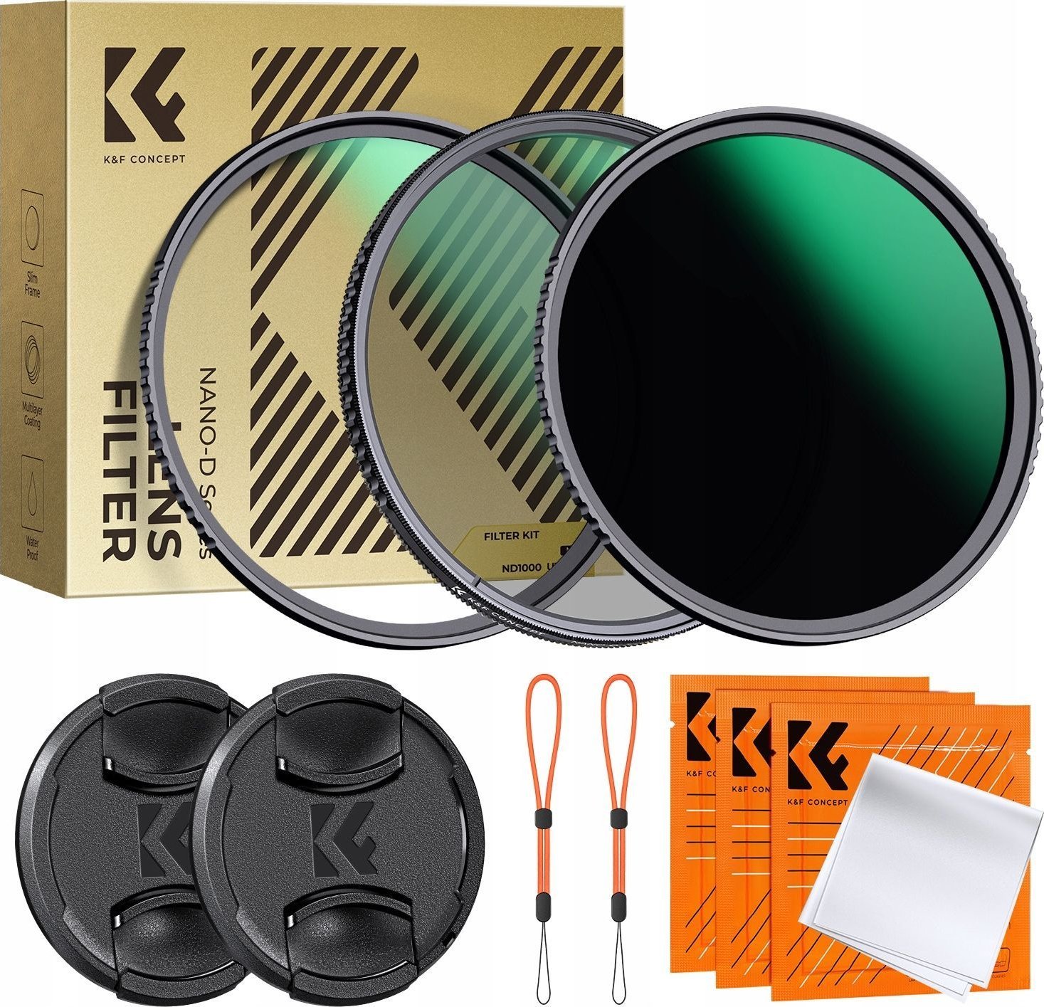 Filtr Kf Zestaw Filtrów Nano-d 3w1 Uv Cpl Nd1000 K&f 82mm 82+ 2x Dekielek 2x Etui / Sku.2275v1