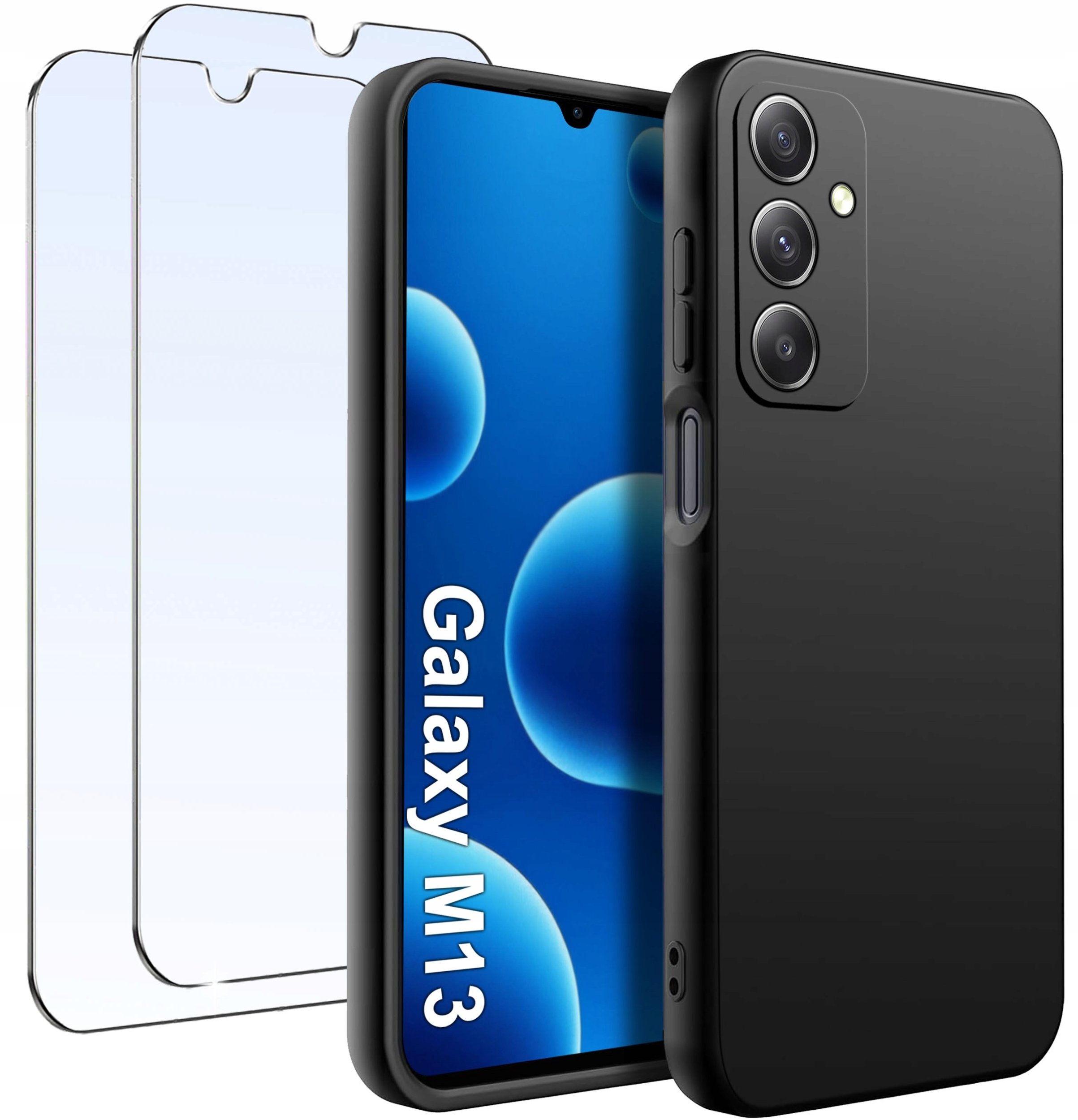 ZESTAW Etui do Samsung M13 Matowe Silikon Slim + 2 SZTUKI SZKŁO