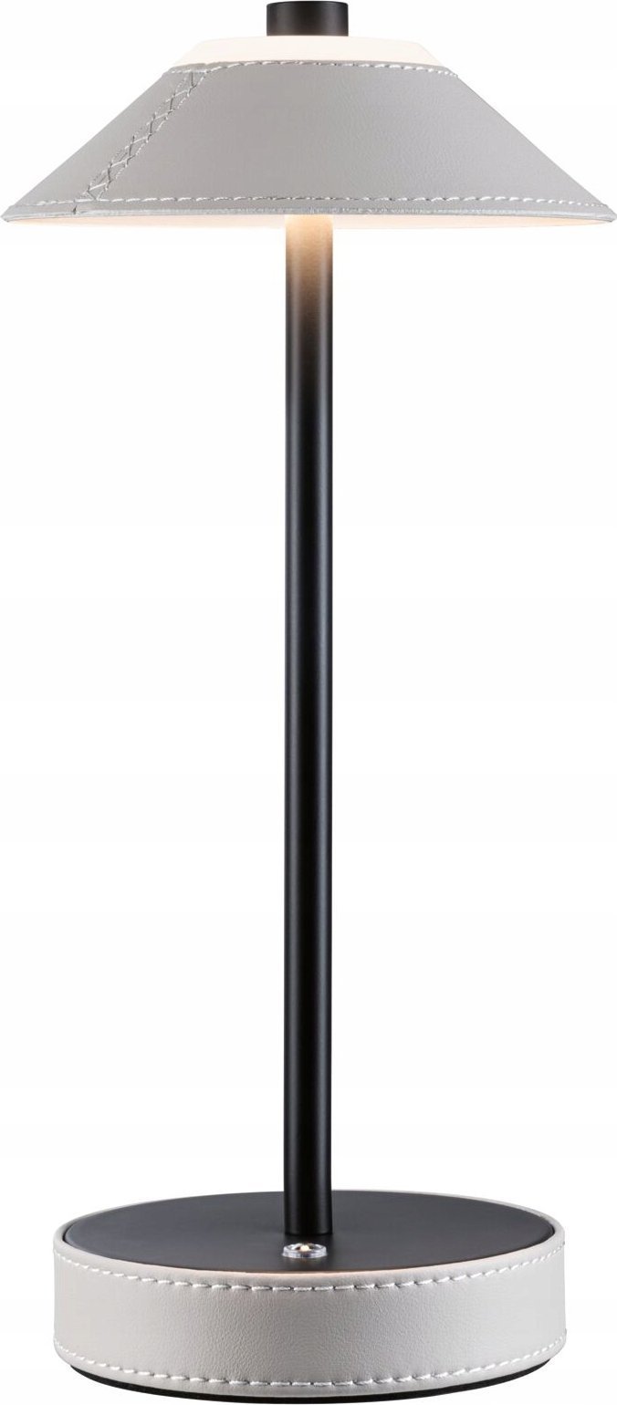 Lampka stołowa akumulatorowa PELLINI LED DIM USB-C 2W 300lm 3000K-6500K IP44 beżowy / czarny matowy / skóra / metal