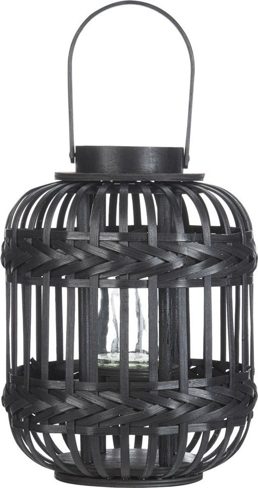 Beliani Lampion bambusowy 30 cm czarny BORACAY