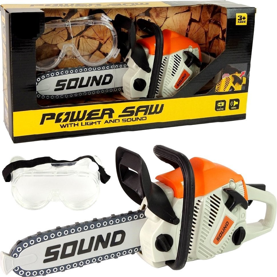 LeanToys Piła Łańcuchowa Spalinowa Ruchomy Łańcuch Okulary Ochronne