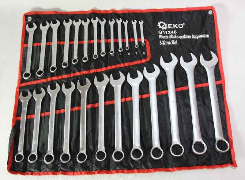 Geko Zestaw klucz płasko-oczkowych 6-32mm 25szt. (11146)