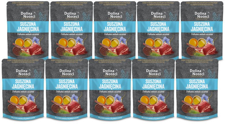 Dolina Noteci Premium Karma suszona dla kotów wszystkich ras jagniecina zestaw 10 x 150 g