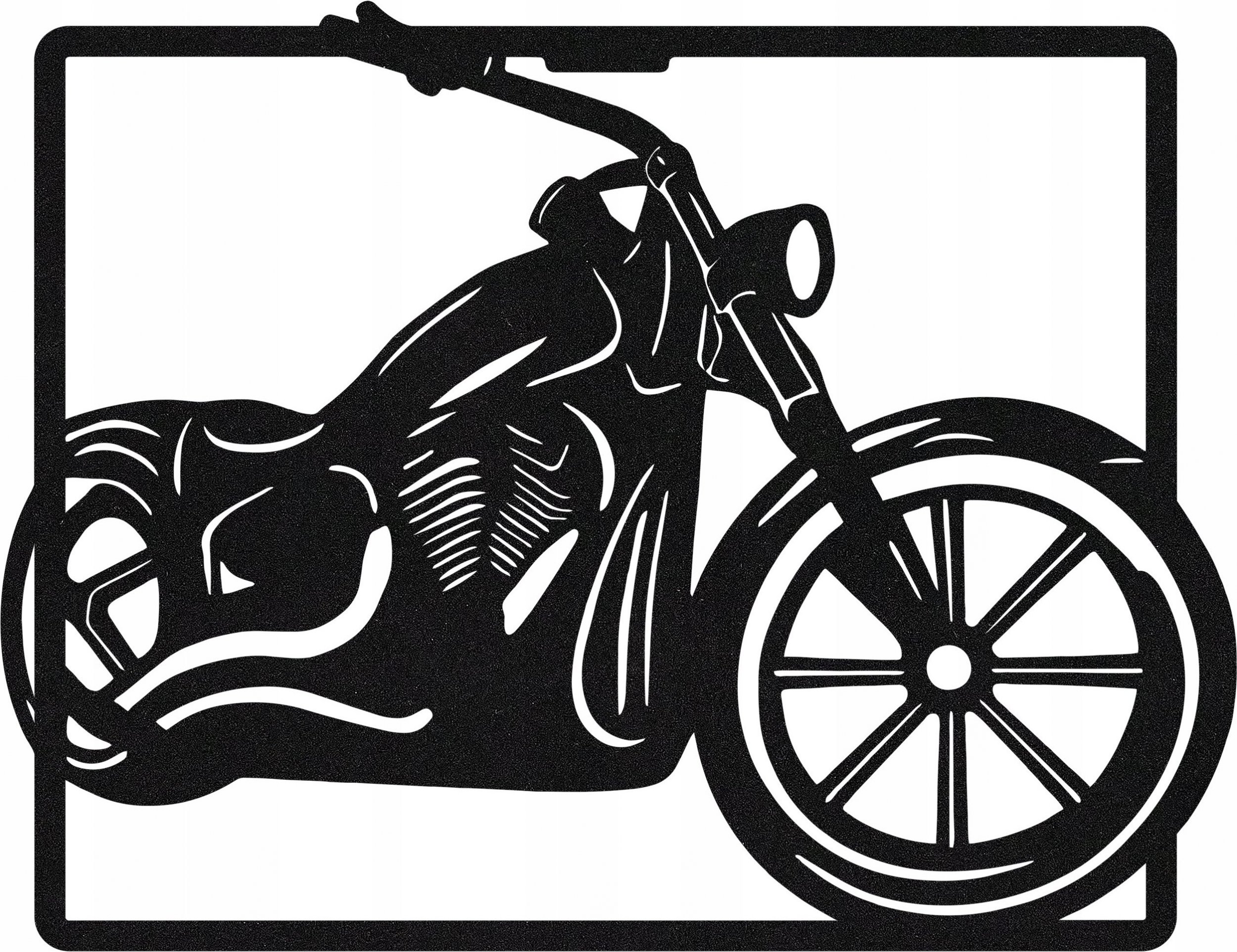 Techrebal DEKORACJA ŚCIENNA OBRAZ AŻUROWY MOTOR CZARNY DUŻY