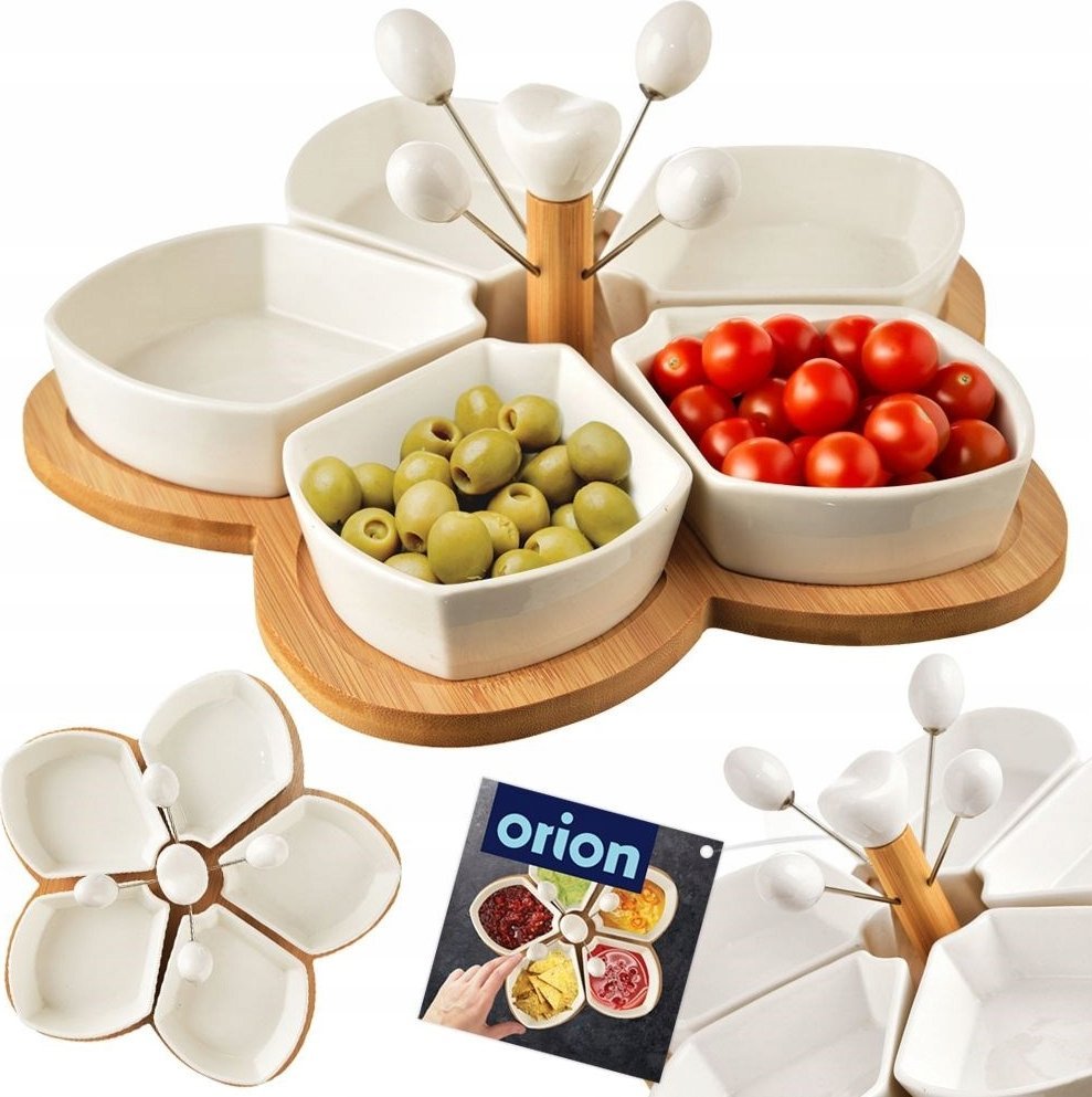 Orion Miseczki na przekąski porcelanowe białe WHITELINE 28,5 cm 10 el.