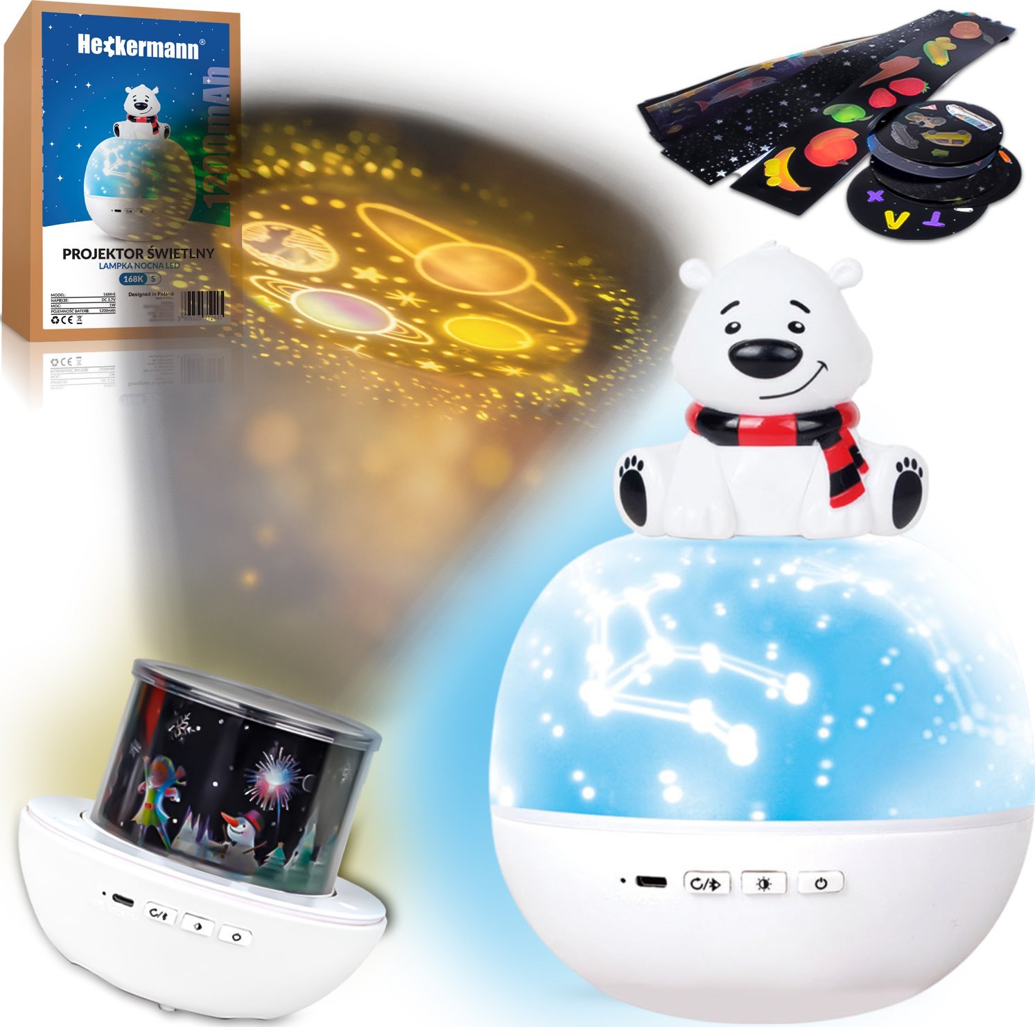 Heckermann Projektor gwiazd LED Heckermann 168K-S Miś