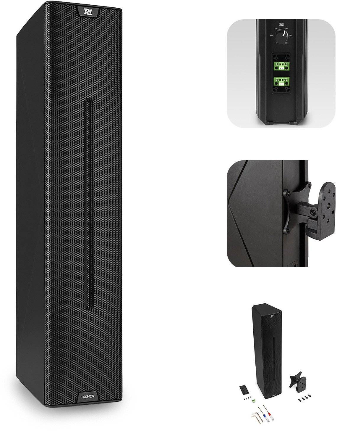 Głośnik kolumnowy 100V Power Dynamics czarny one size