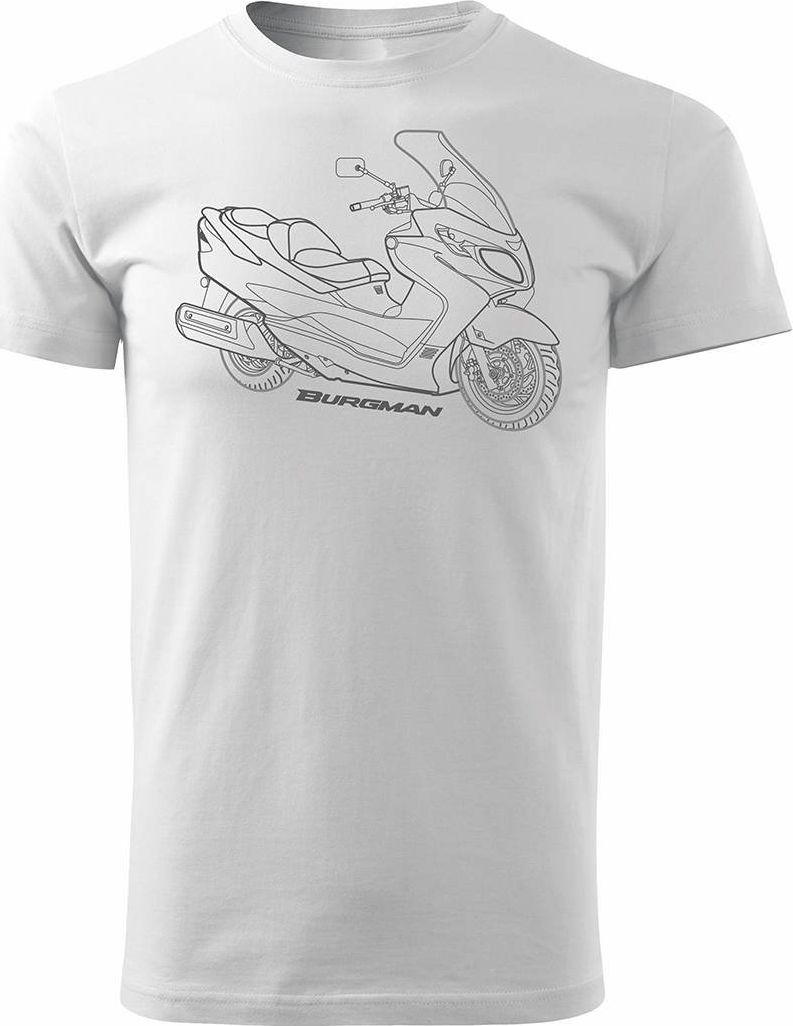Topslang Koszulka ze skuterem na skuter Suzuki Burgman męska biała REGULAR M