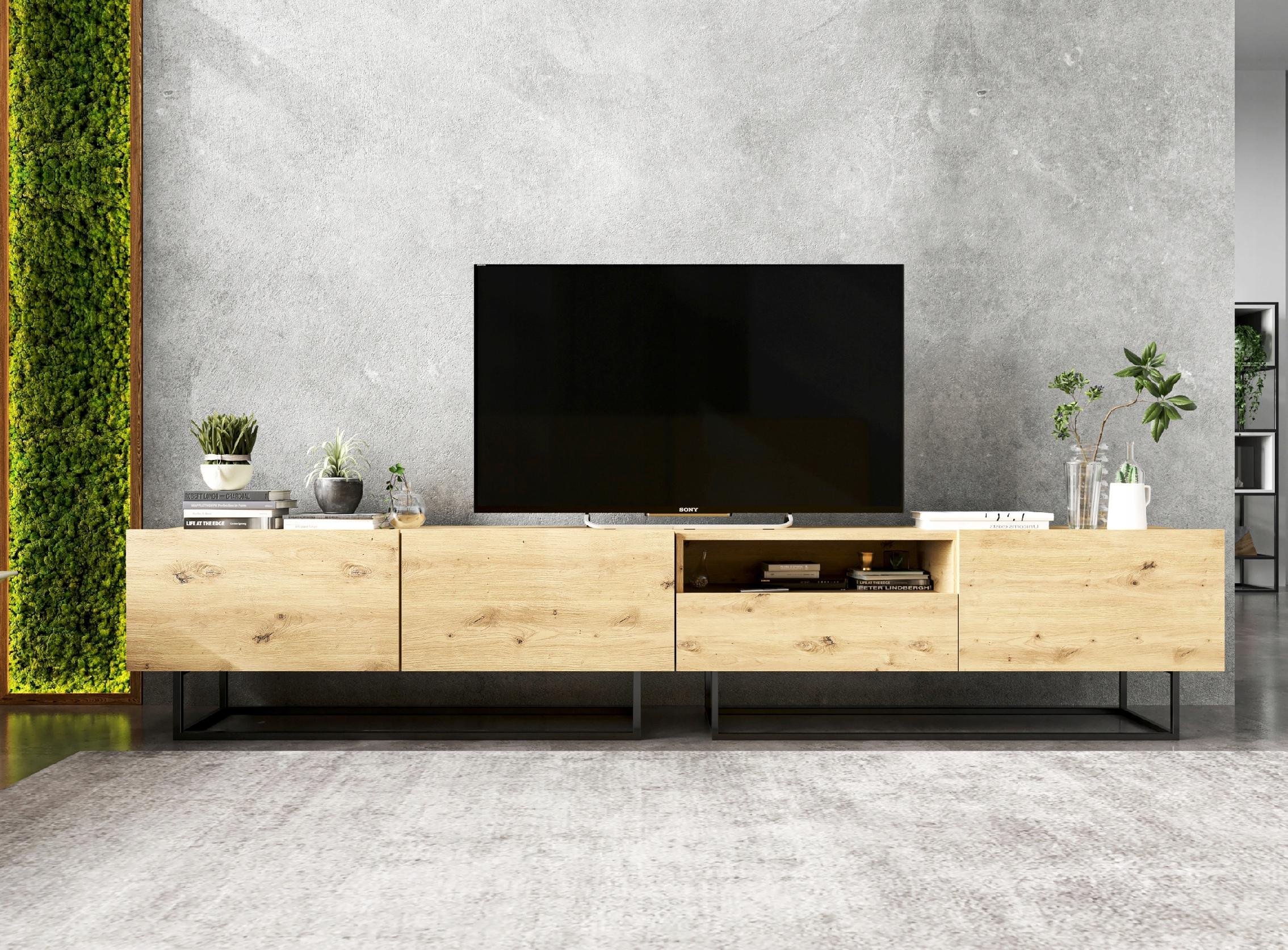 Meble Lindner Szafka RTV Loft komoda RTV Loft dąb artisan 240 cm