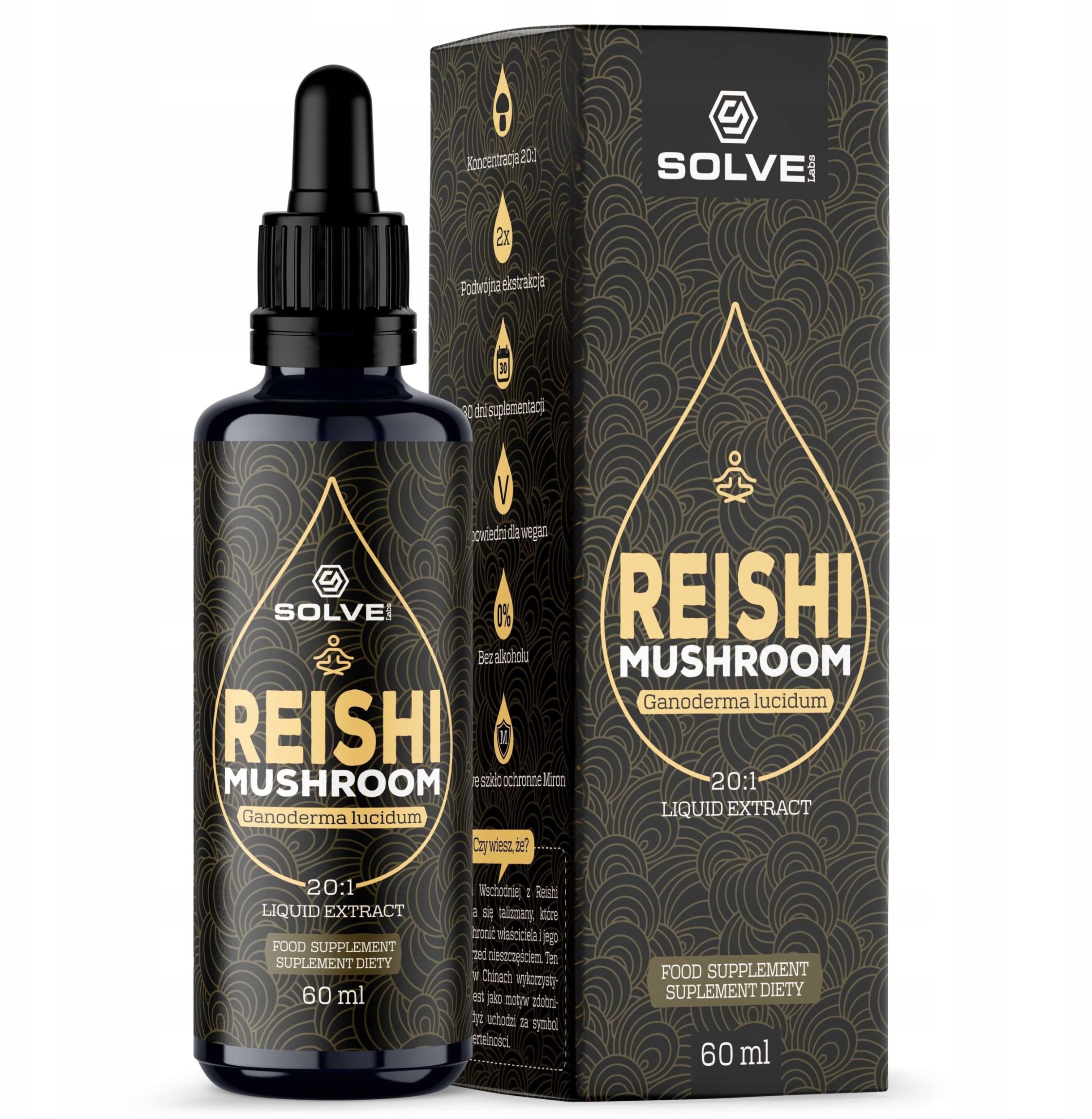 Solve Labs Ganoderma lucidum (Reishi) w kroplach 60ML one size