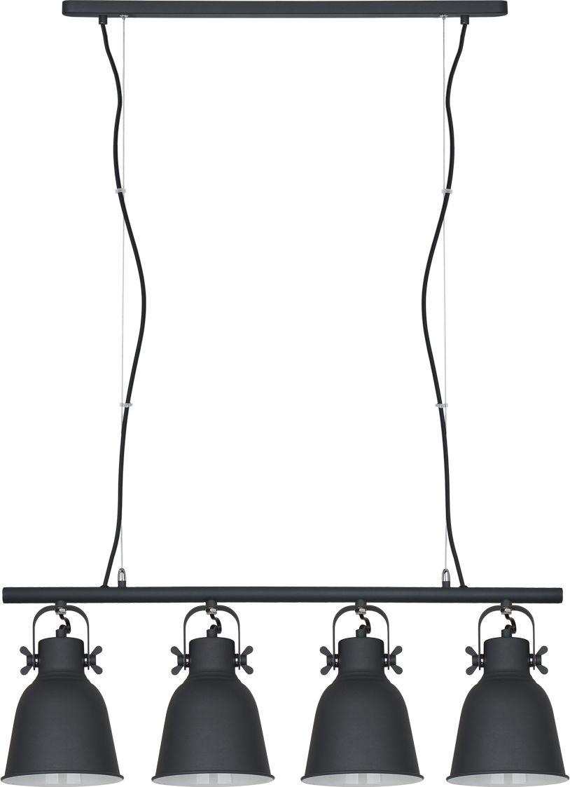 Lampa wisząca Italux Lavare industrial czarny (MD-HN82608-4-BK+WH)