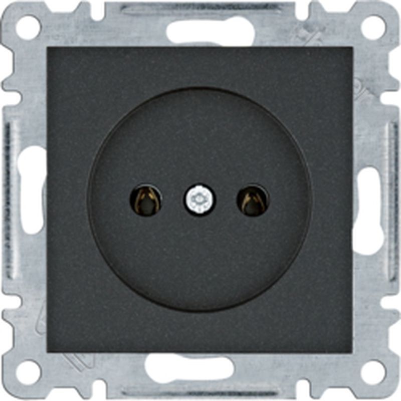 Hager Lumina Gniazdo zasilające bez uziemienia 16A/250VAC czarne WL1013