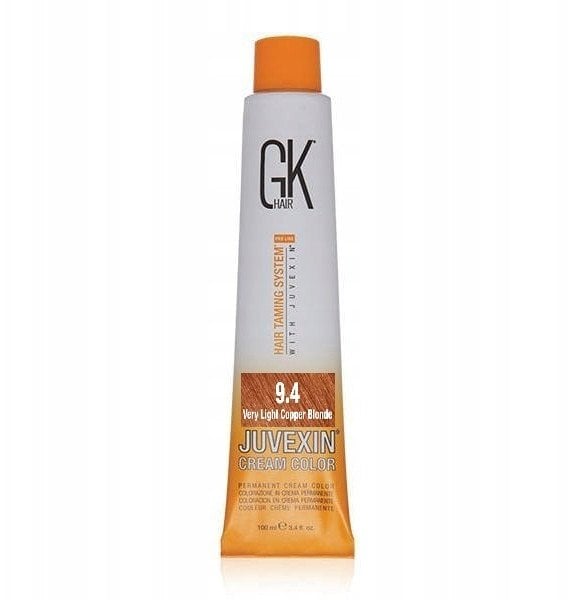 GK HAIR (Global Keratin) Global Keratin, Cream Colour, Permanent Hair Dye, 9.4 Very Light Copper Blonde, 100 ml For Women