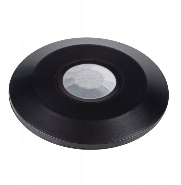 Czujnik ruchu PIR ZONA FLAT-B 2000VA Ø11,5 max 8m 360/120 st. IP20 IIkl. nastropowy czarny 37376