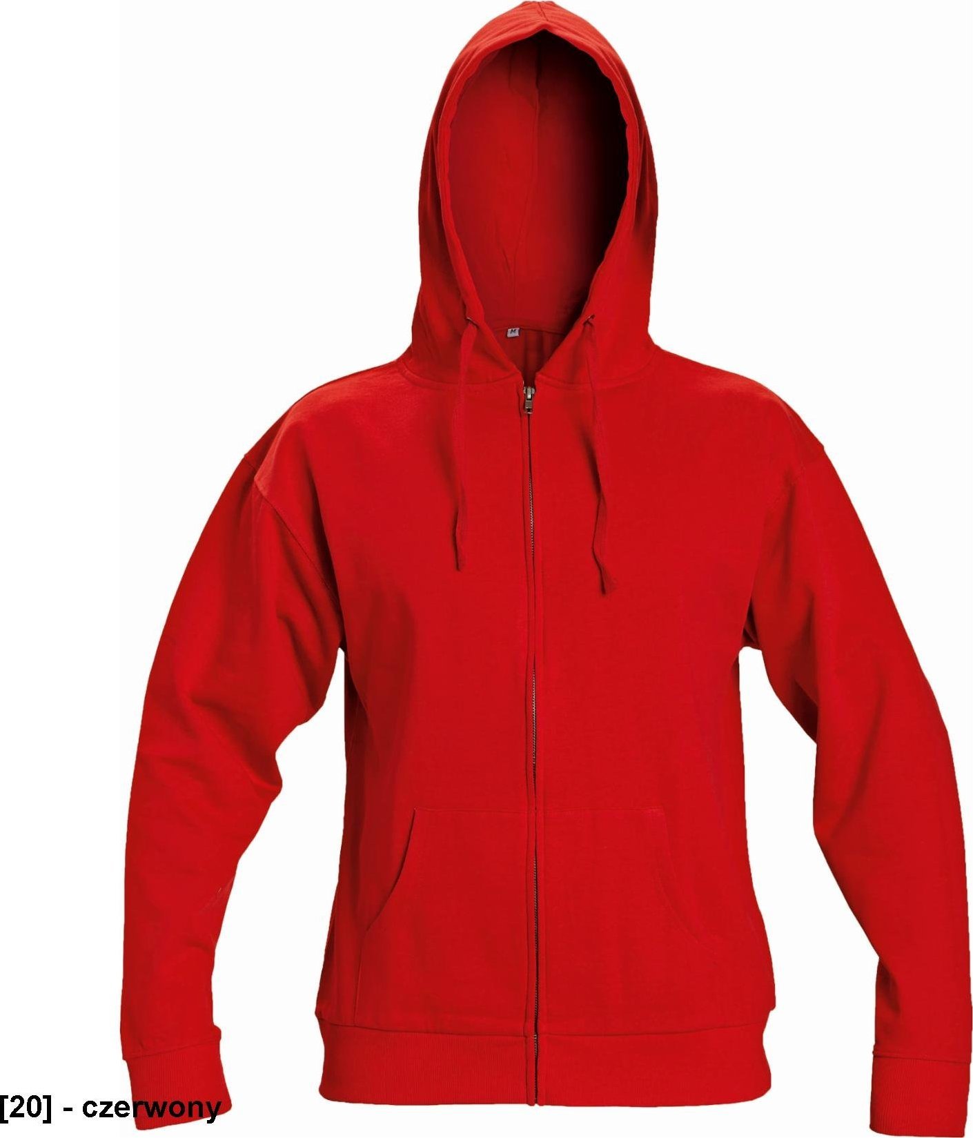 CERVA NAGAR - bluza z kapturem ściąganym sznurkiem 80% bawełna, 20% poliester - czerwony XL