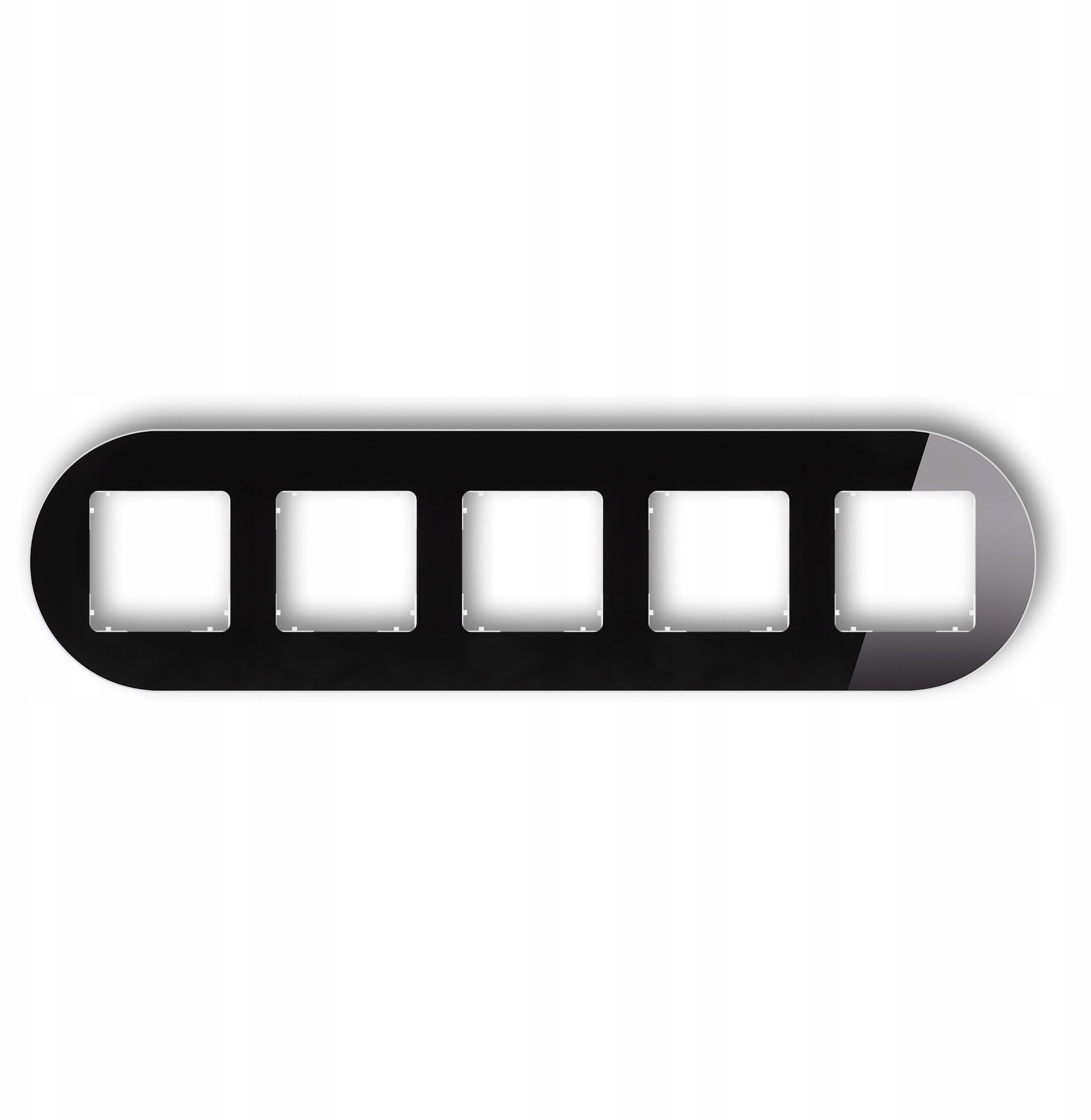 Karlik Ramka uniwersalna pięciokrotna okrągła - efekt szkła (ramka: czarna spód: biały) 12-0-IRSO-5