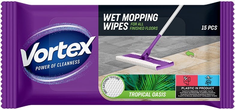 MOPWIPES VORTEXWET TROPICAL OASIS 15PCS