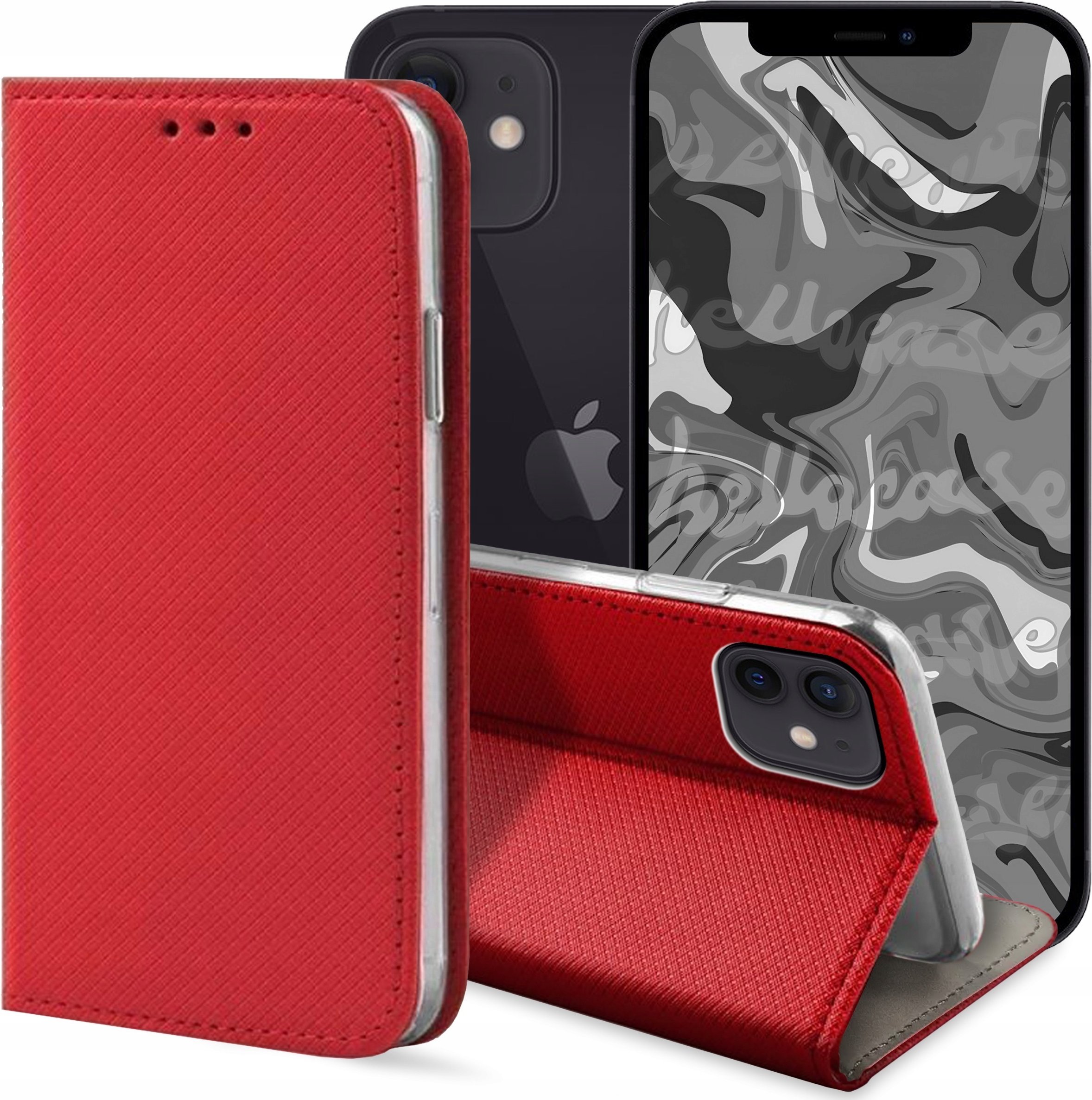Hello Case ETUI Z KLAPKĄ DO Apple iPhone 14 Pro CZERWONE ZAMYKANE MAGNETYCZNE