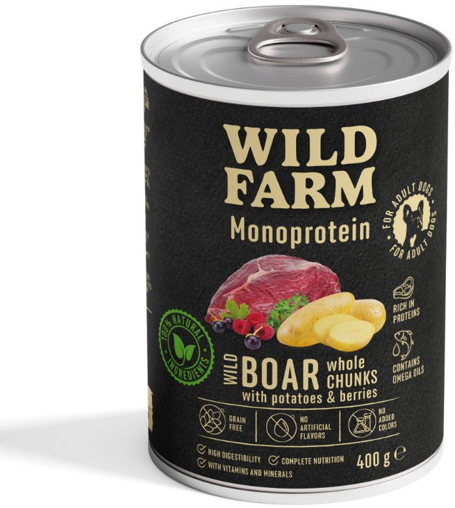WILD FARM Monoprotein Wild Boar 400g hypoalergiczna karma dla psa