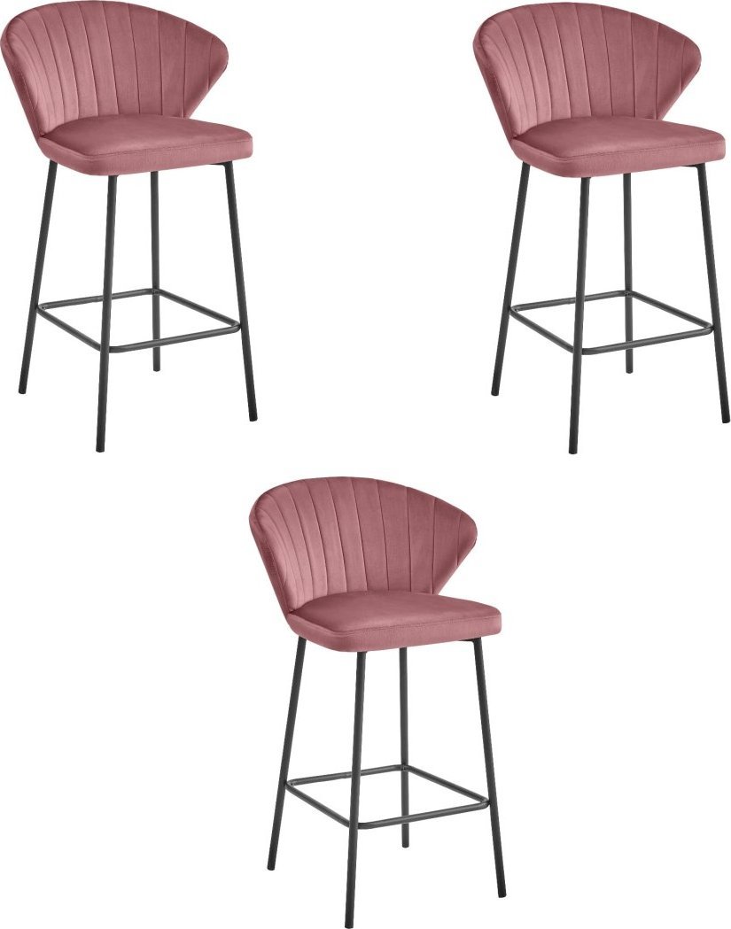 Hoker GATTA - ciemny róż aksamit / nogi czarne x 3