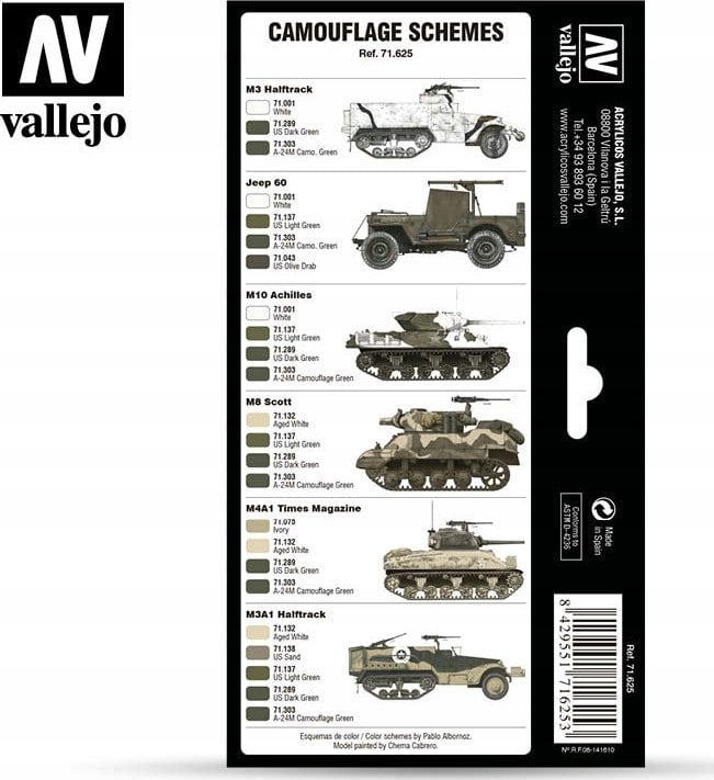 Vallejo Vallejo: AFV - WWII US Army Europe, North Afr 8x17