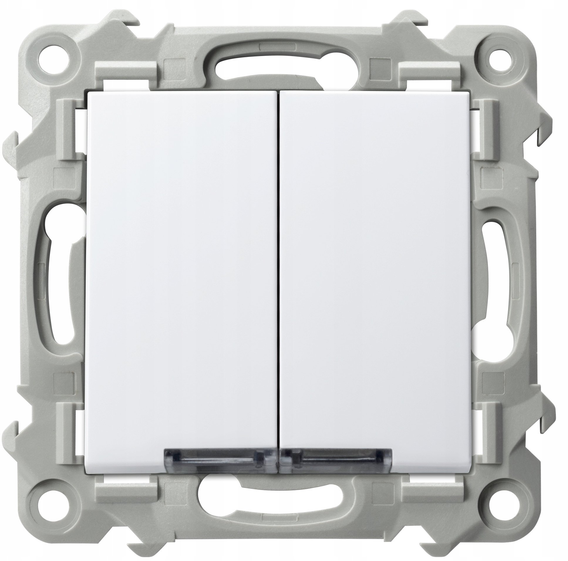 SZAFIR Łącznik dwugrupowy świecznikowy z podświetleniem białym biały ŁP-2ZS/m/00