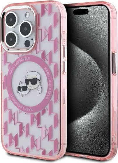Karl Lagerfeld Karl Lagerfeld KLHMP15LHMCKMHP iPhone 15 Pro 6.1" różowy/pink IML Monogram Karl&Choupette Head MagSafe