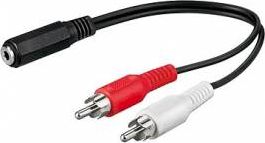 Kabel PremiumCord Jack 3.5mm - RCA (Cinch) x2 0.2m czarny (kjackcinb02)