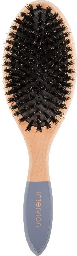 INTER-VION_Szczotka drewniana z naturalnym wĹosiem Szara