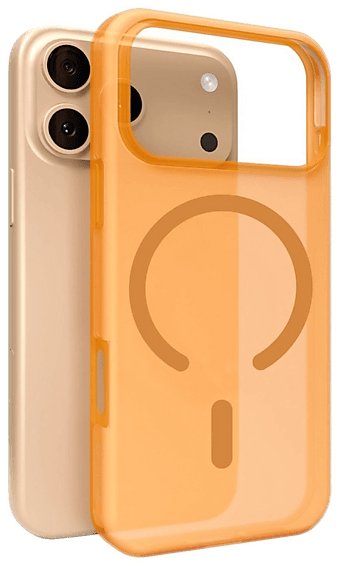 Etui silikonowe Puro Daylight kompatybilne z Magsafe na iPhone 17 Pro - półprzezroczyste pomarańczowe