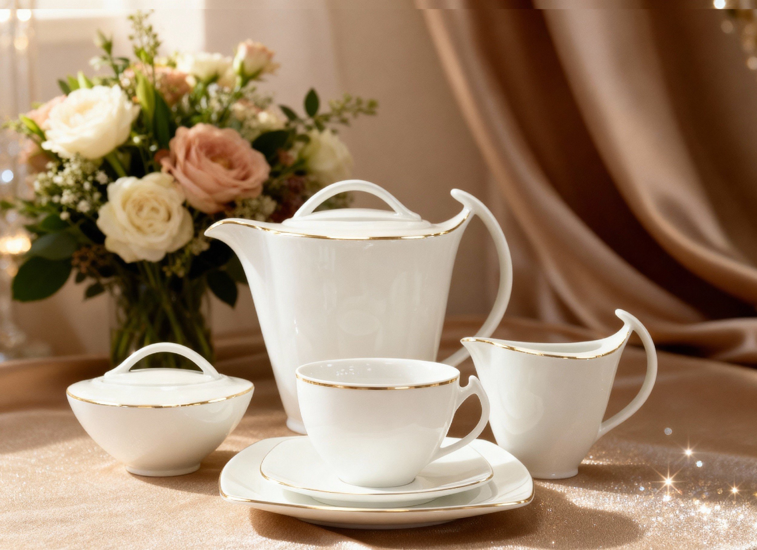 Serwis do kawy dla 12 osób 39 el. Akcent Złota Linia 3603