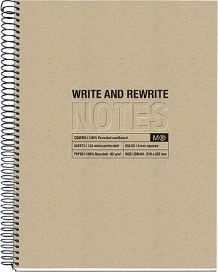 MIQUELRIUS Kołozeszyt MIQUELRIUS Just Black Craft Recycled, A4, 120 kart., 80g, beżowy