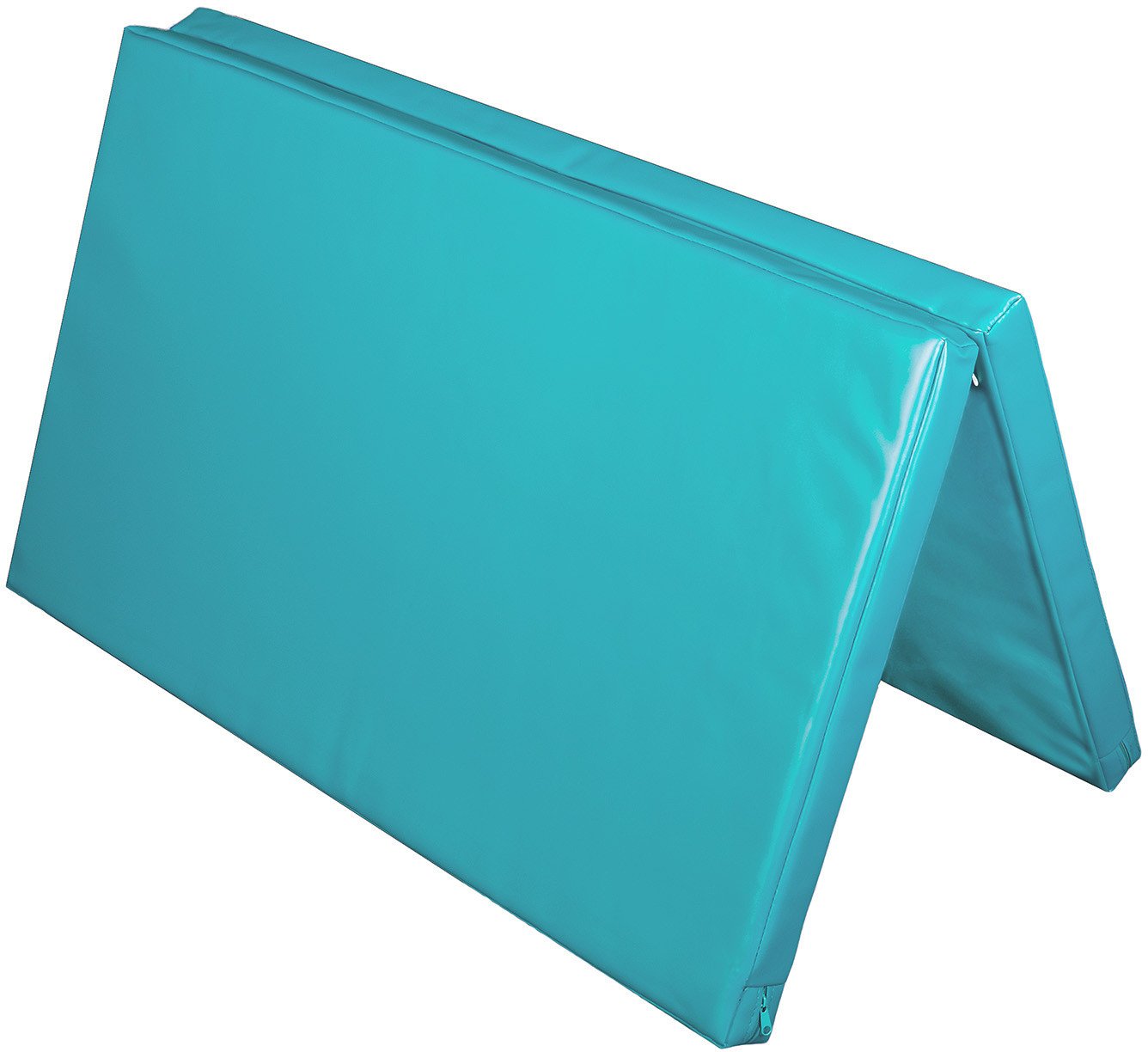 Materac dwuczęściowy z rzepami UNDERFIT 130 x 120 x 6 cm miękki turkusowy