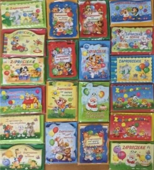 Panorama Zaproszenia dziecięce (opakowanie 10 sztuk) mix wz