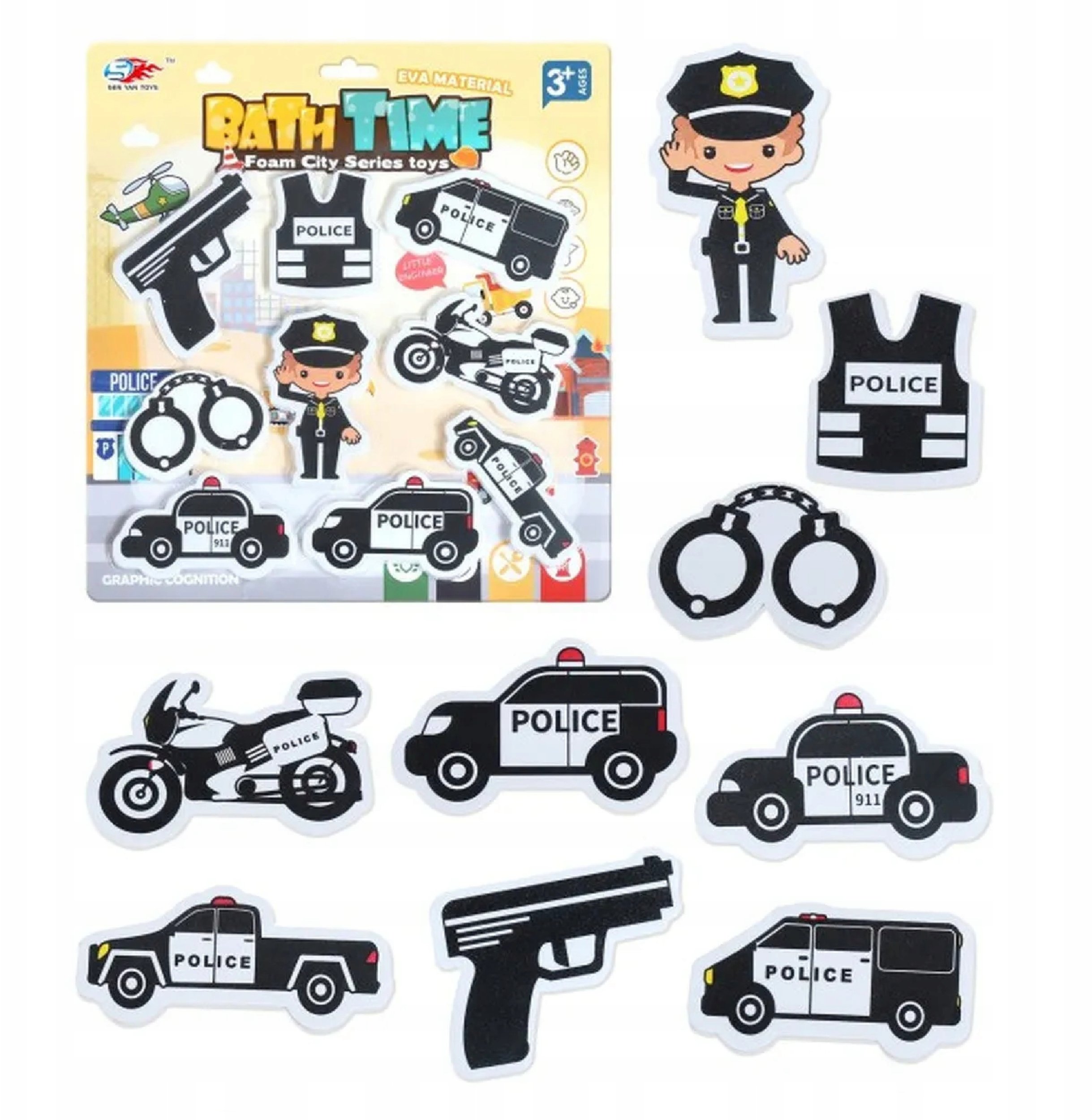 Grube piankowe policyjne naklejki do wanny do kąpieli policja