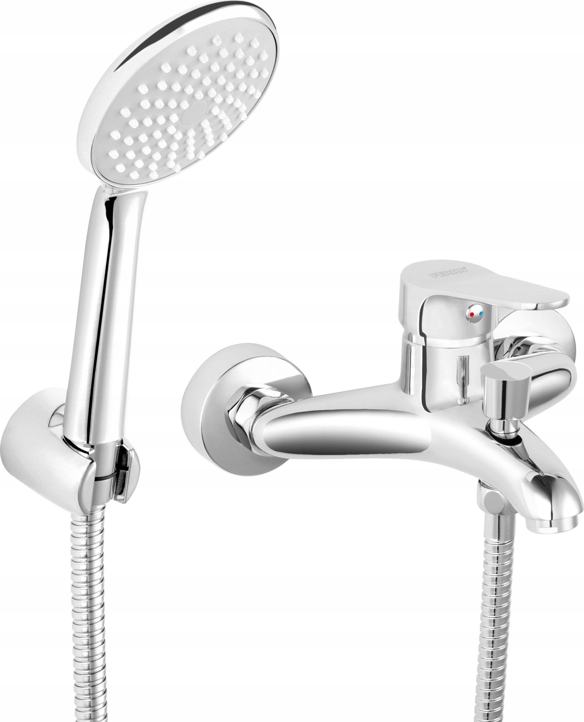 Bateria wannowa Ferro BAT. ISSO WANNOWA ŚCIENNA Z ZESTAWEM NATRYSKOWYM, CHROM FERRO// BF.BIS11