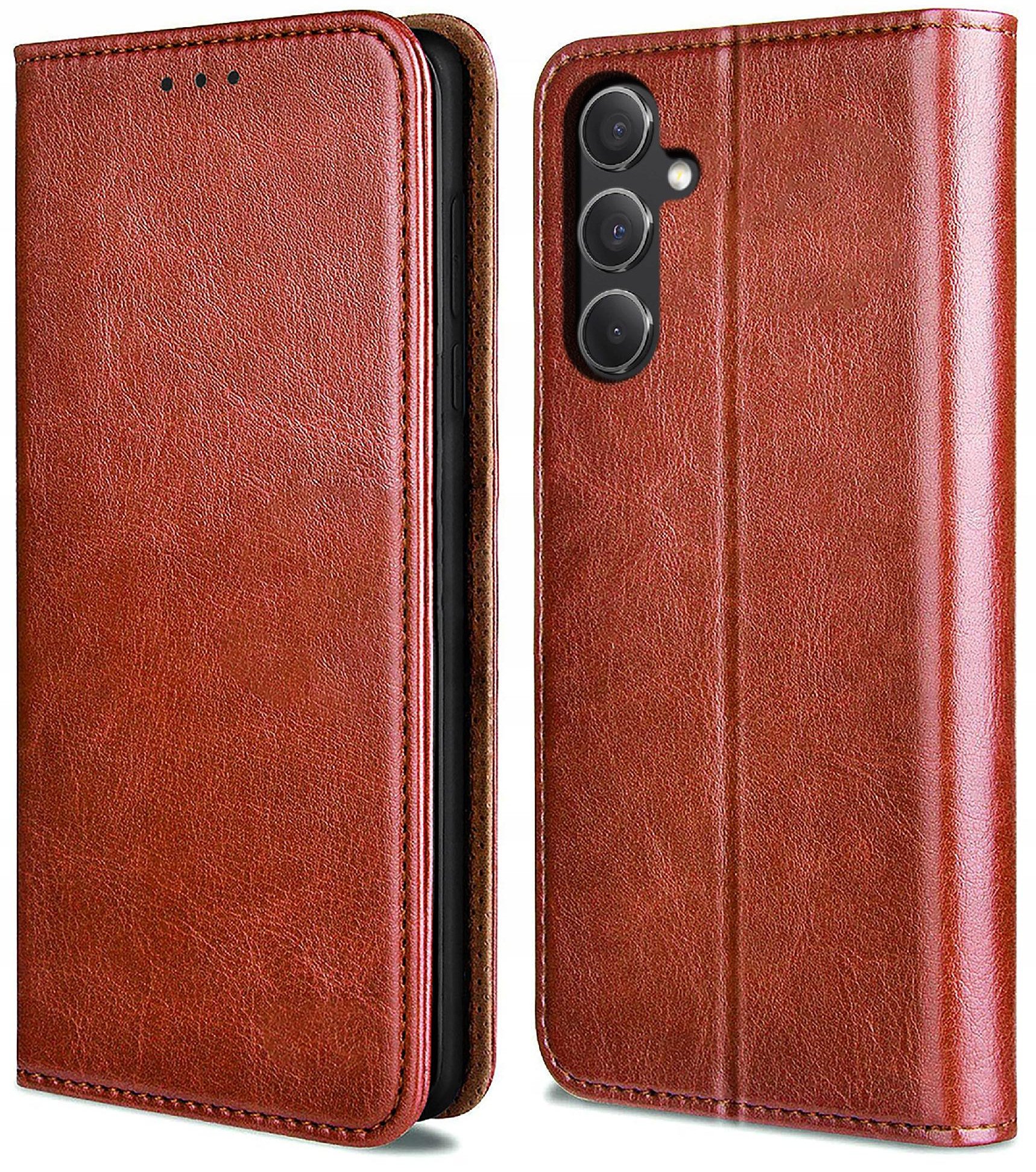 Etui do Samsung Galaxy S24 FE SKÓRZANE PORTFEL MAGNETYCZNE + SZKŁO 9H