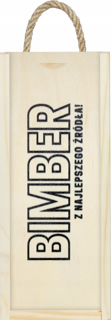 SKRZYNKA DREWNIANA na wódkę BIMBER Z ŹRÓDŁA