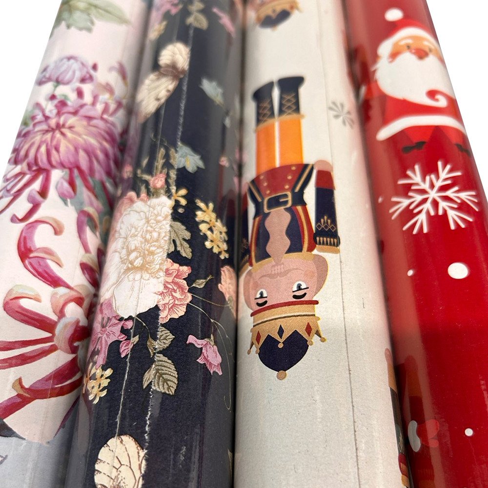 Papier świąteczny do pakowania kolorowy 70cmx10m MIX 4szt