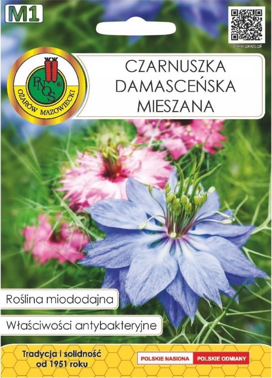 Czarnuszka damasceńska mieszana 1g Miododajna roślina jednoroczna